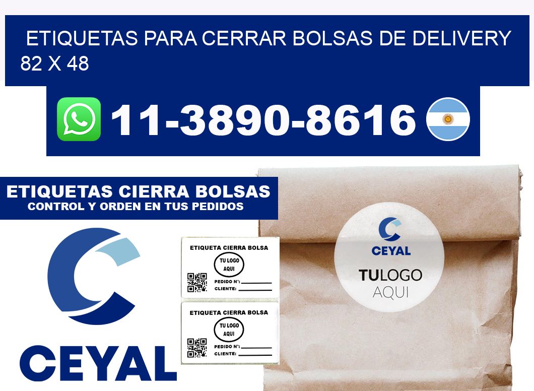 ETIQUETAS PARA CERRAR BOLSAS DE DELIVERY 82 x 48