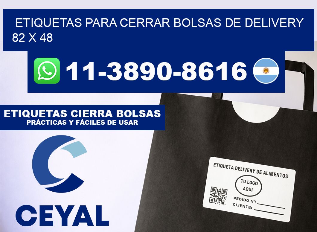 ETIQUETAS PARA CERRAR BOLSAS DE DELIVERY 82 x 48