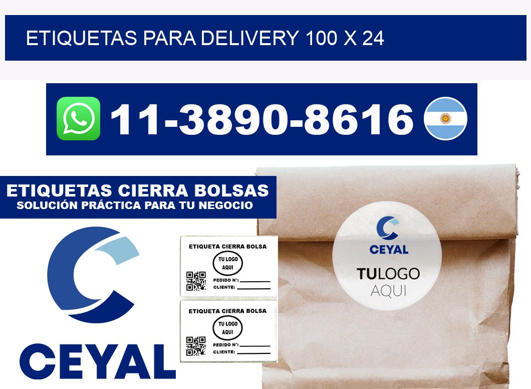 ETIQUETAS PARA DELIVERY 100 x 24