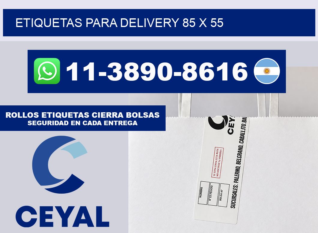 ETIQUETAS PARA DELIVERY 85 x 55