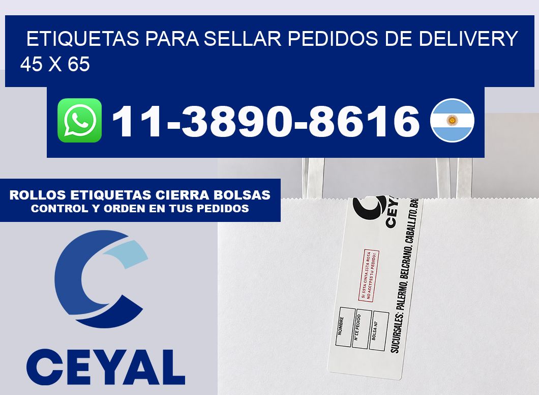ETIQUETAS PARA SELLAR PEDIDOS DE DELIVERY 45 x 65