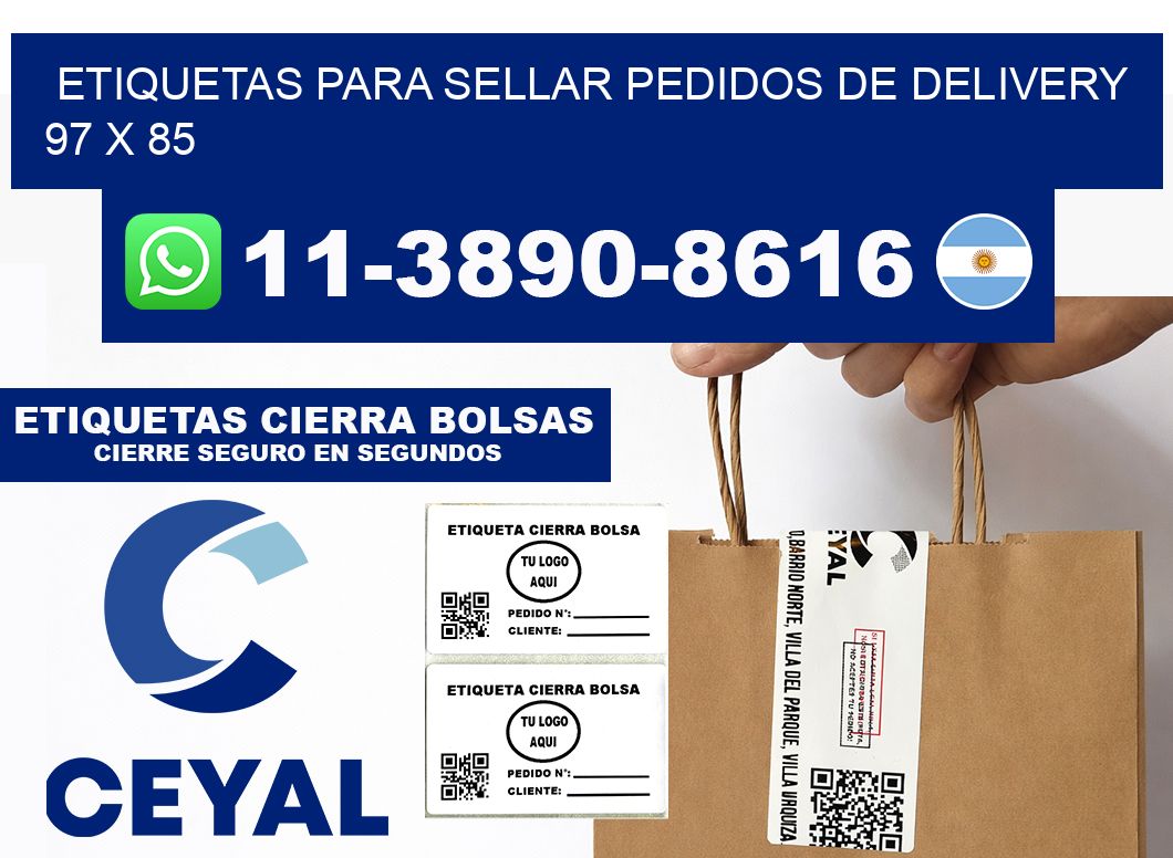 ETIQUETAS PARA SELLAR PEDIDOS DE DELIVERY 97 x 85