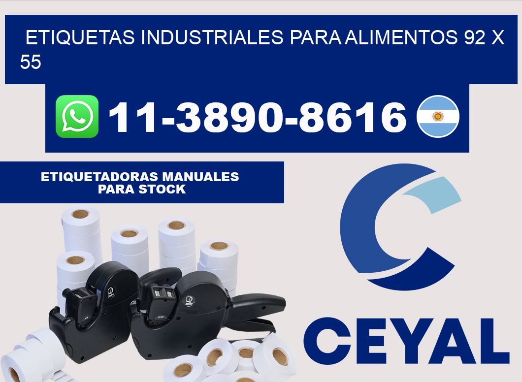 Etiquetas industriales para alimentos 92 x 55