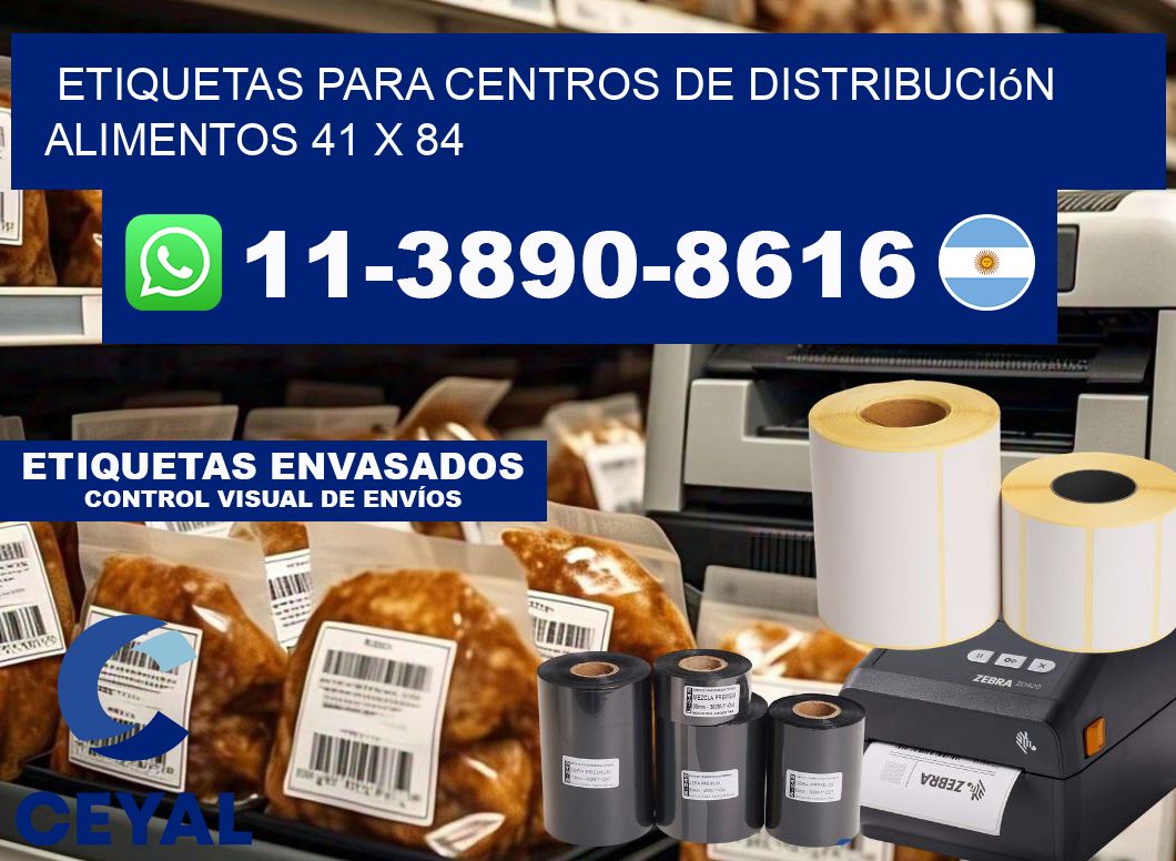 Etiquetas para centros de distribución alimentos 41 x 84