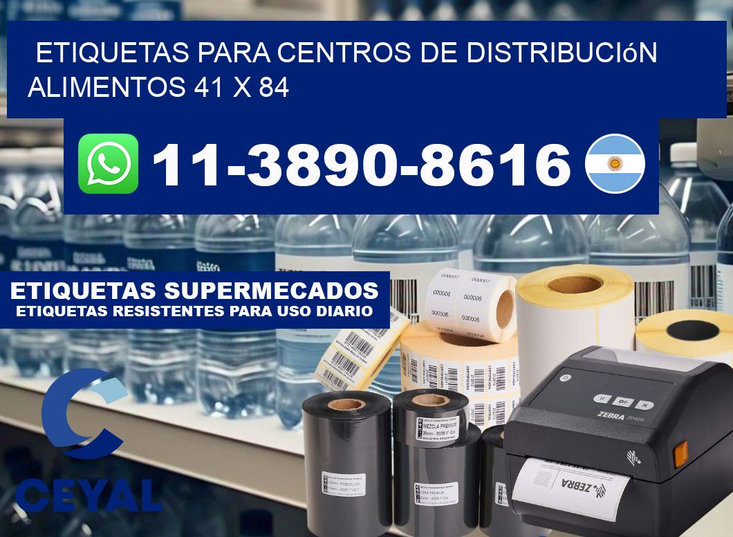 Etiquetas para centros de distribución alimentos 41 x 84