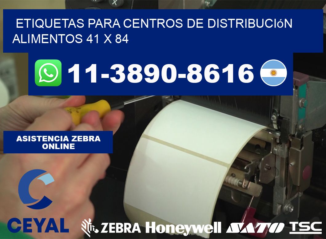 Etiquetas para centros de distribución alimentos 41 x 84