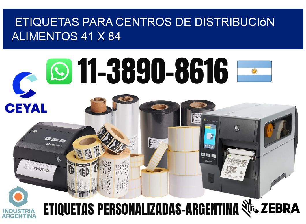 Etiquetas para centros de distribución alimentos 41 x 84