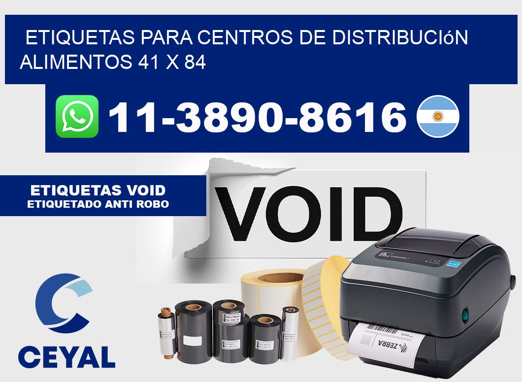 Etiquetas para centros de distribución alimentos 41 x 84