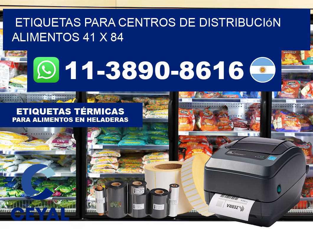 Etiquetas para centros de distribución alimentos 41 x 84