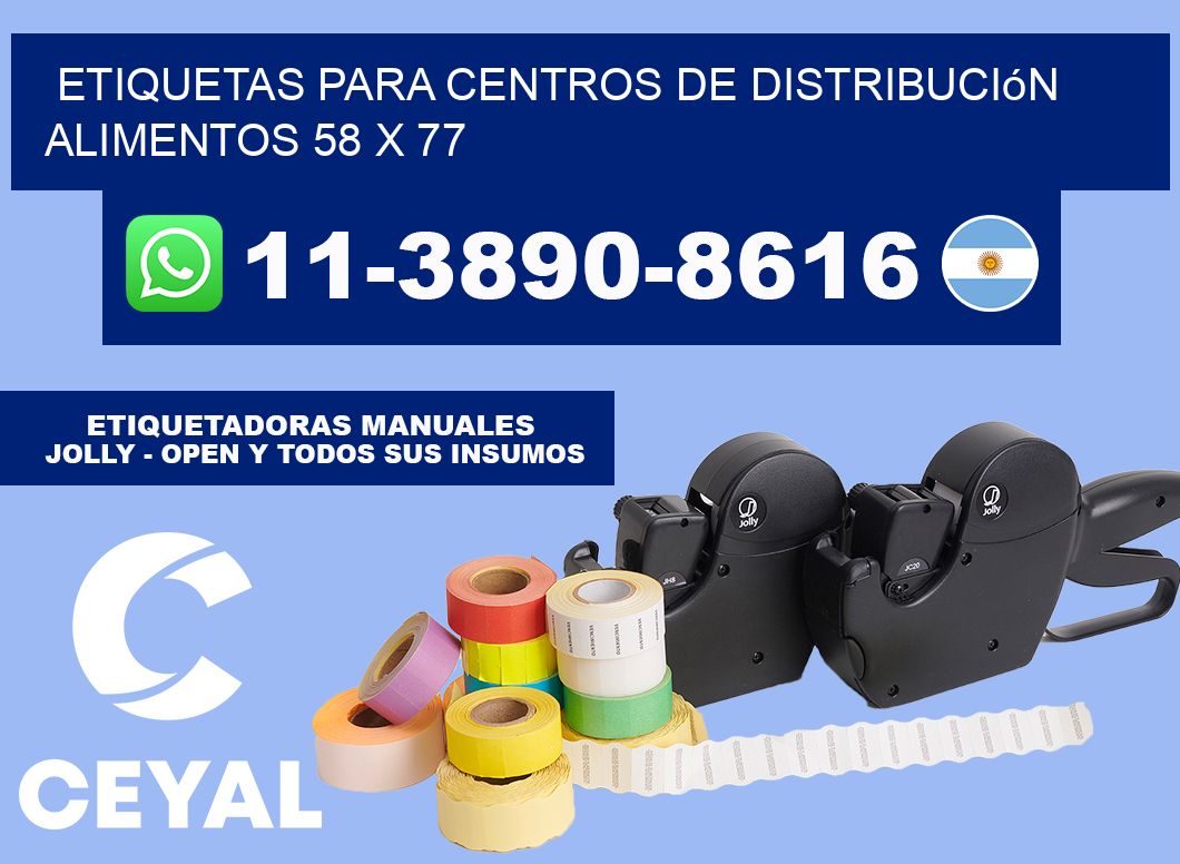 Etiquetas para centros de distribución alimentos 58 x 77