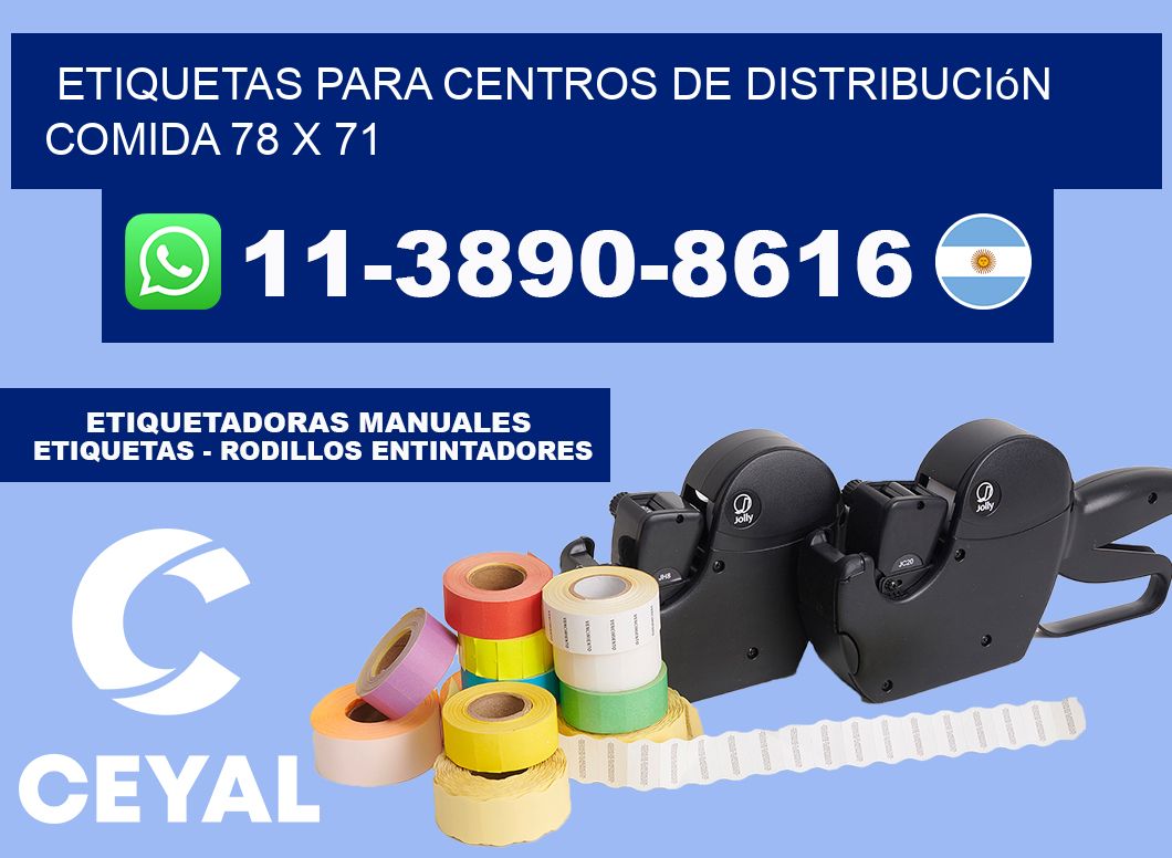 Etiquetas para centros de distribución comida 78 x 71