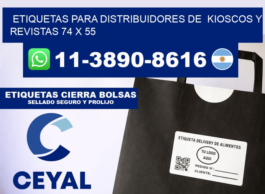 Etiquetas para distribuidores de kioscos y revistas 74 x 55