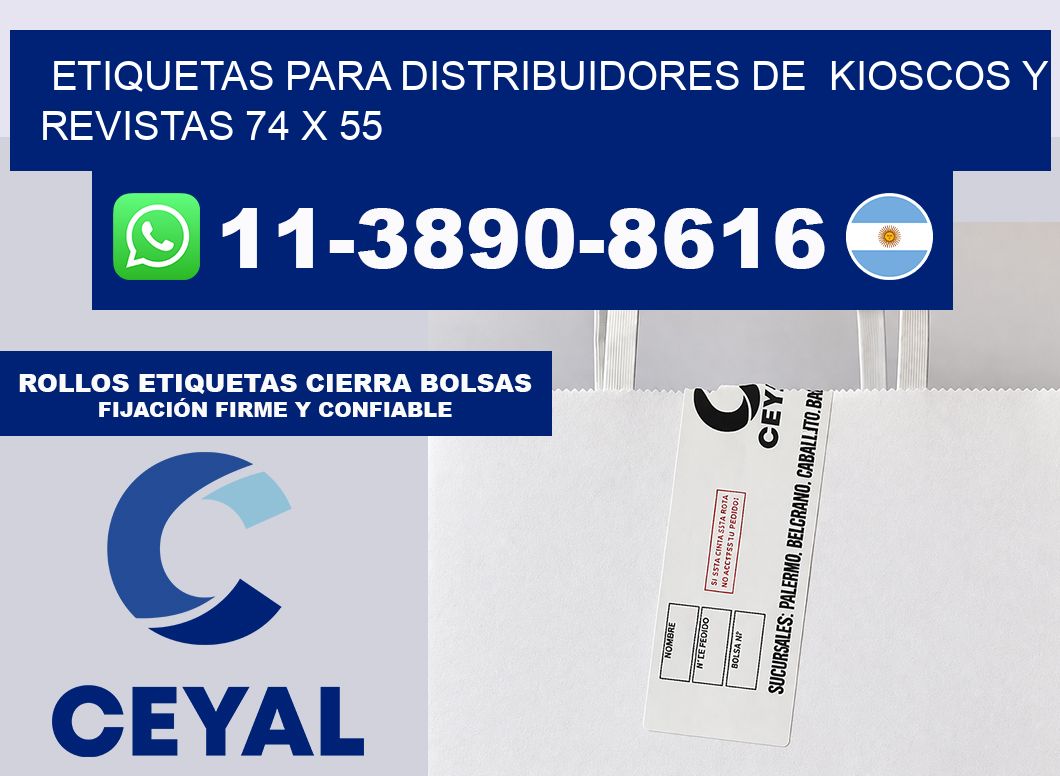 Etiquetas para distribuidores de kioscos y revistas 74 x 55