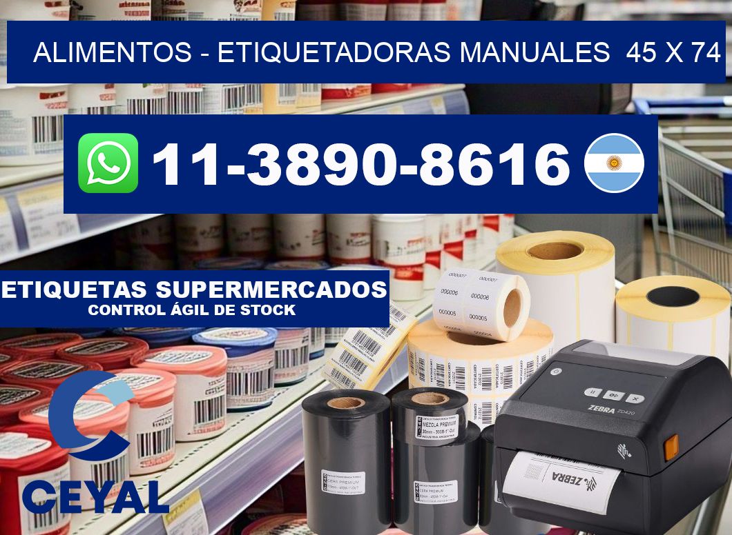 alimentos - Etiquetadoras Manuales  45 x 74