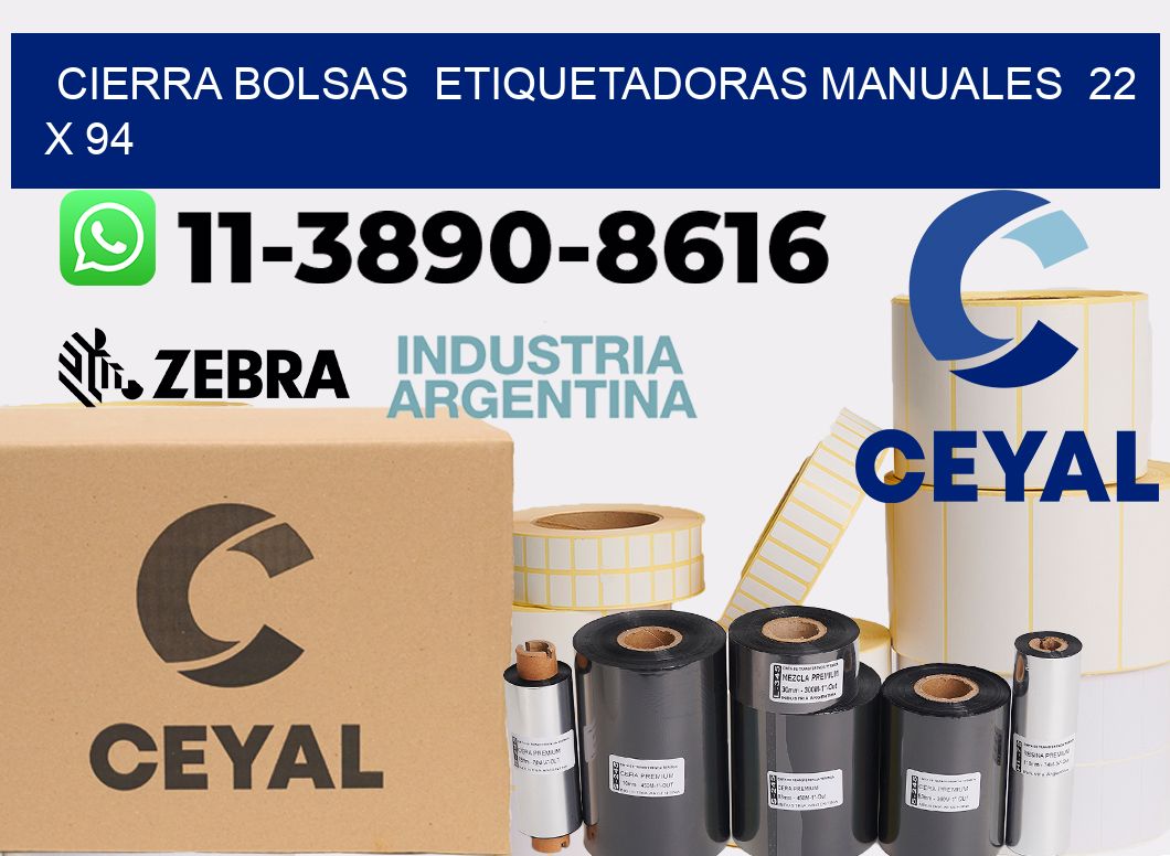 cierra bolsas Etiquetadoras Manuales 22 x 94