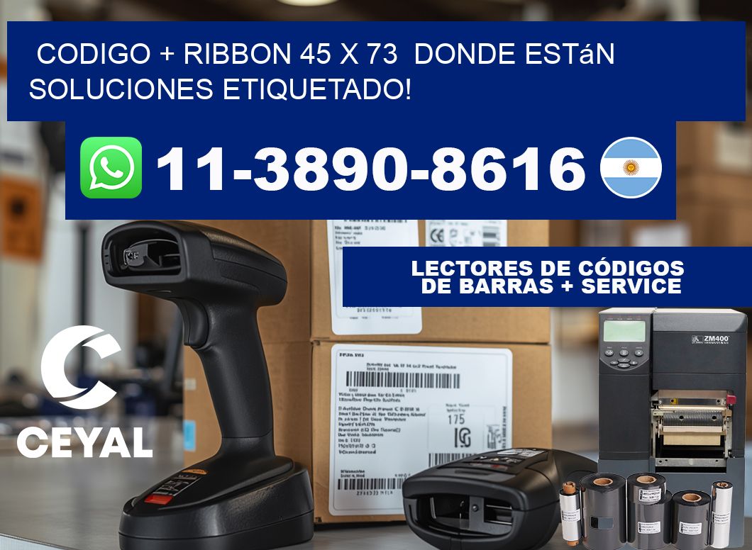 codigo + ribbon 45 x 73  donde están soluciones etiquetado!