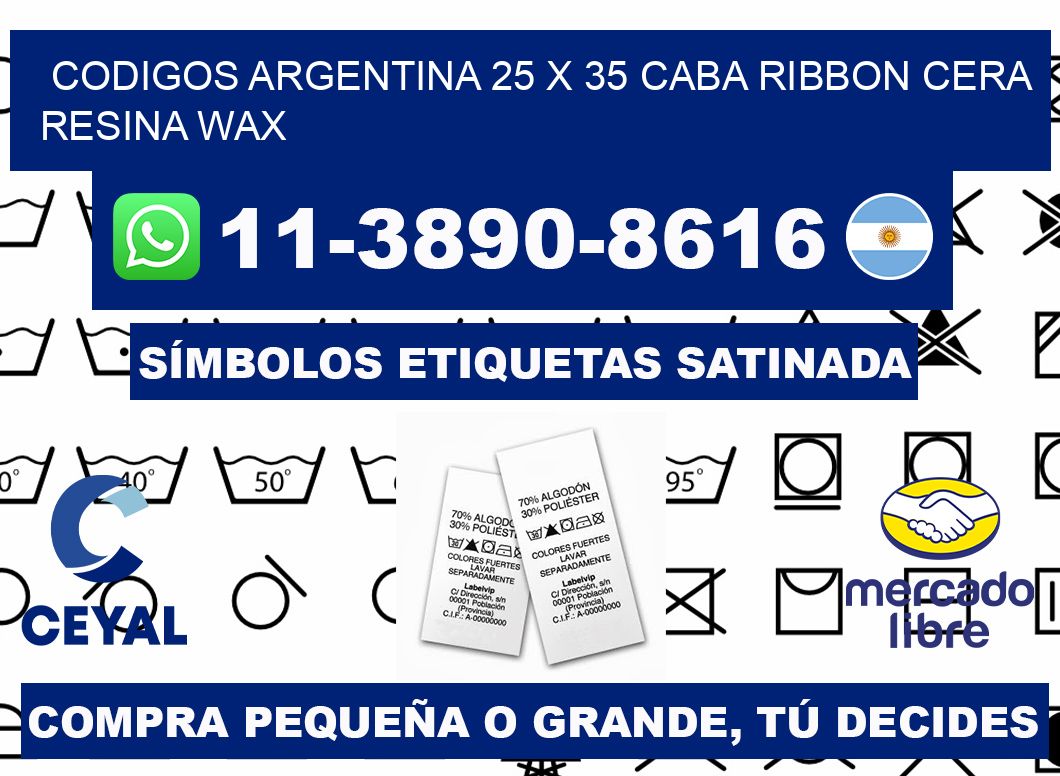 codigos Argentina 25 x 35 CABA Ribbon cera resina wax