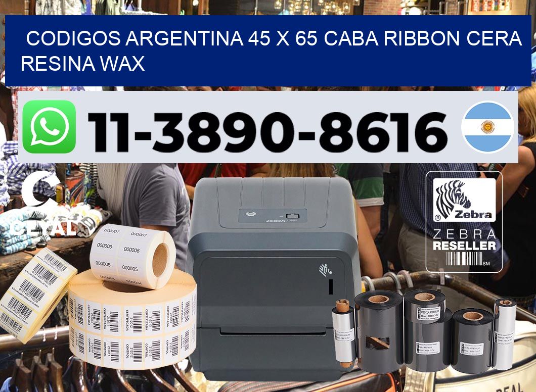 codigos Argentina 45 x 65 CABA Ribbon cera resina wax
