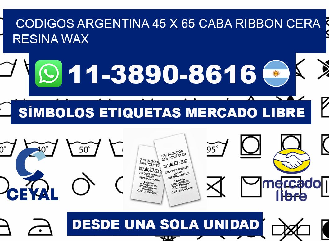 codigos Argentina 45 x 65 CABA Ribbon cera resina wax