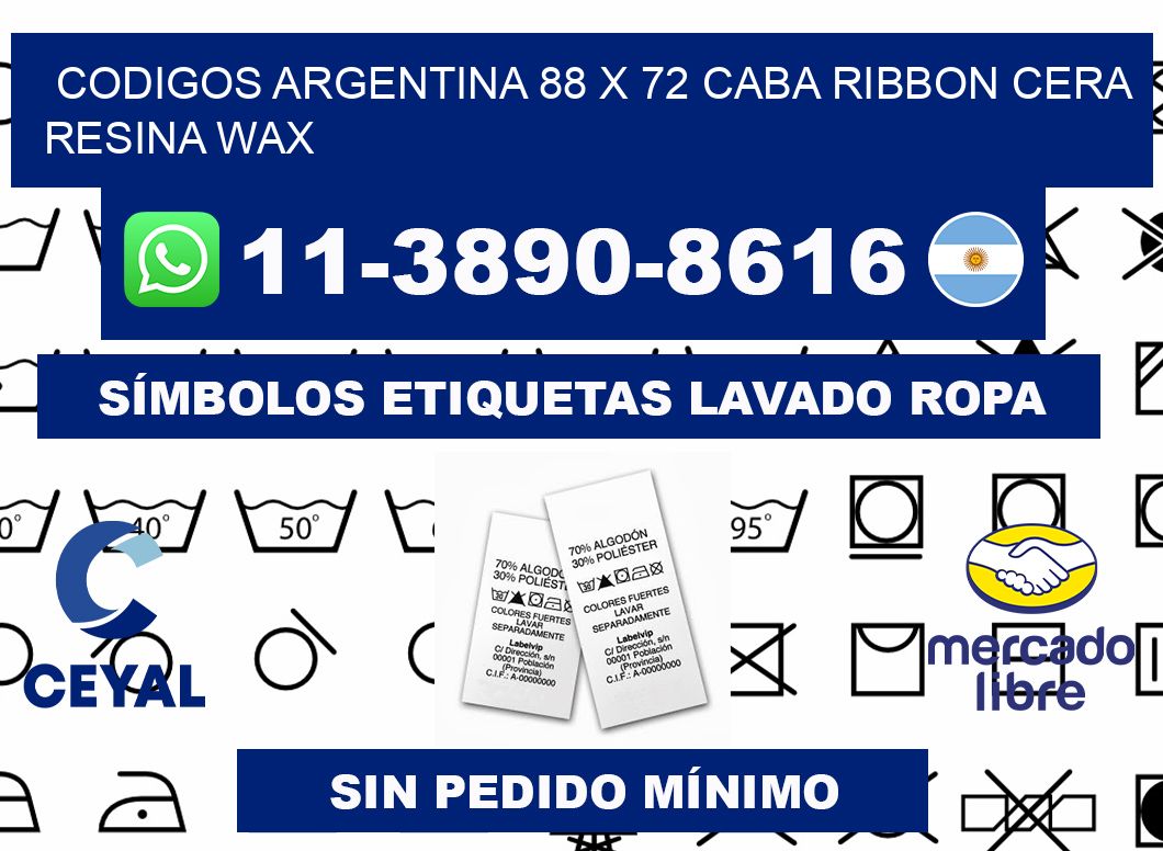 codigos Argentina 88 x 72 CABA Ribbon cera resina wax