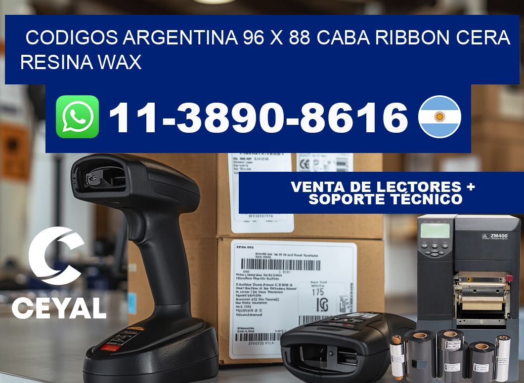 codigos Argentina 96 x 88 CABA Ribbon cera resina wax