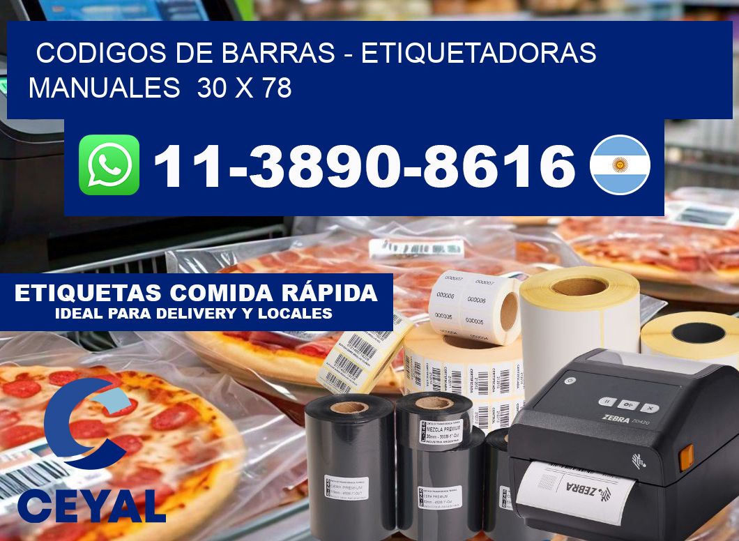 codigos de barras - Etiquetadoras Manuales  30 x 78
