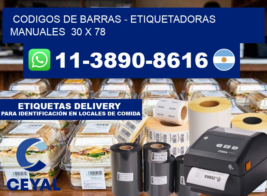 codigos de barras - Etiquetadoras Manuales  30 x 78