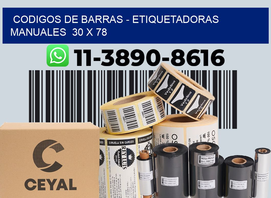 codigos de barras - Etiquetadoras Manuales  30 x 78