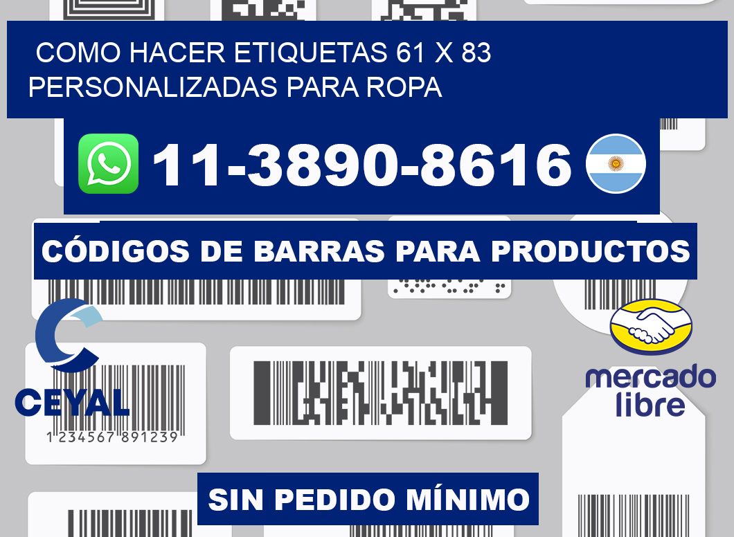 como hacer etiquetas 61 x 83 personalizadas para ropa