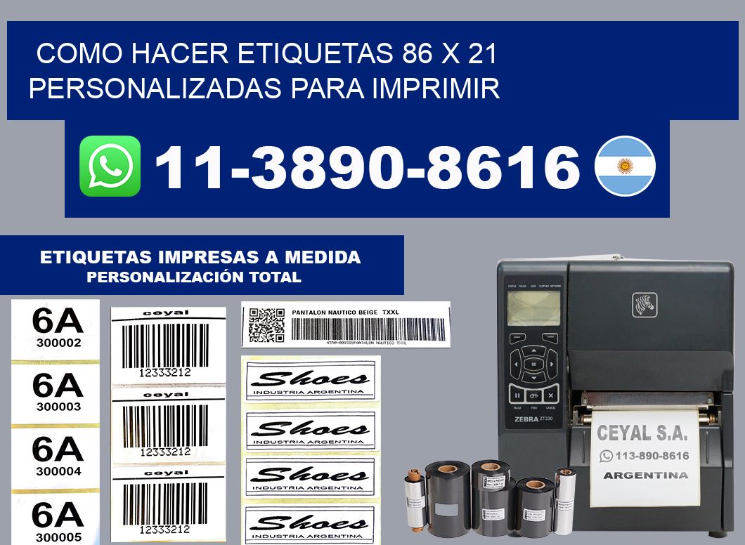 como hacer etiquetas 86 x 21 personalizadas para imprimir