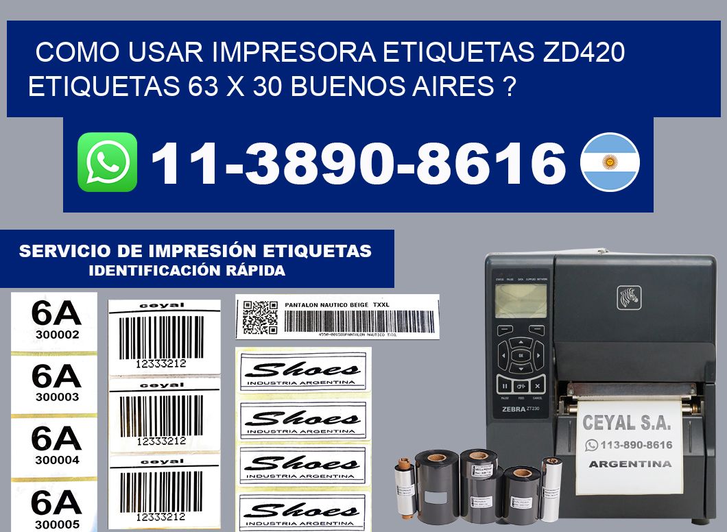 como usar impresora etiquetas zd420 etiquetas 63 x 30 Buenos Aires ?