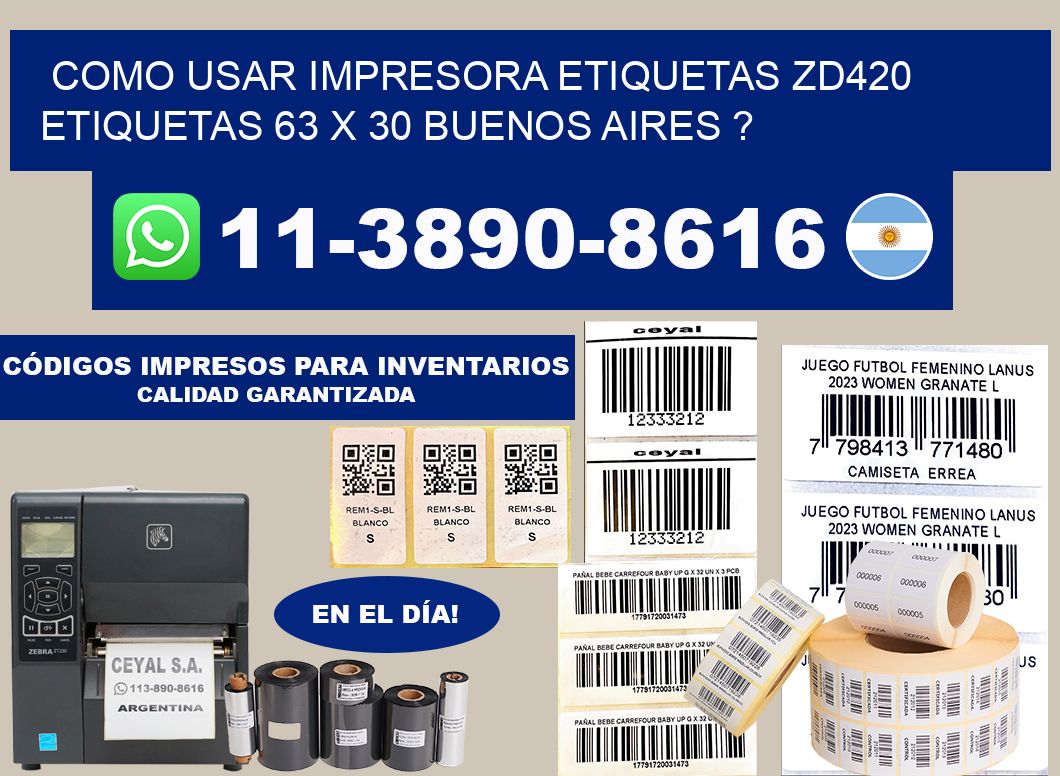 como usar impresora etiquetas zd420 etiquetas 63 x 30 Buenos Aires ?