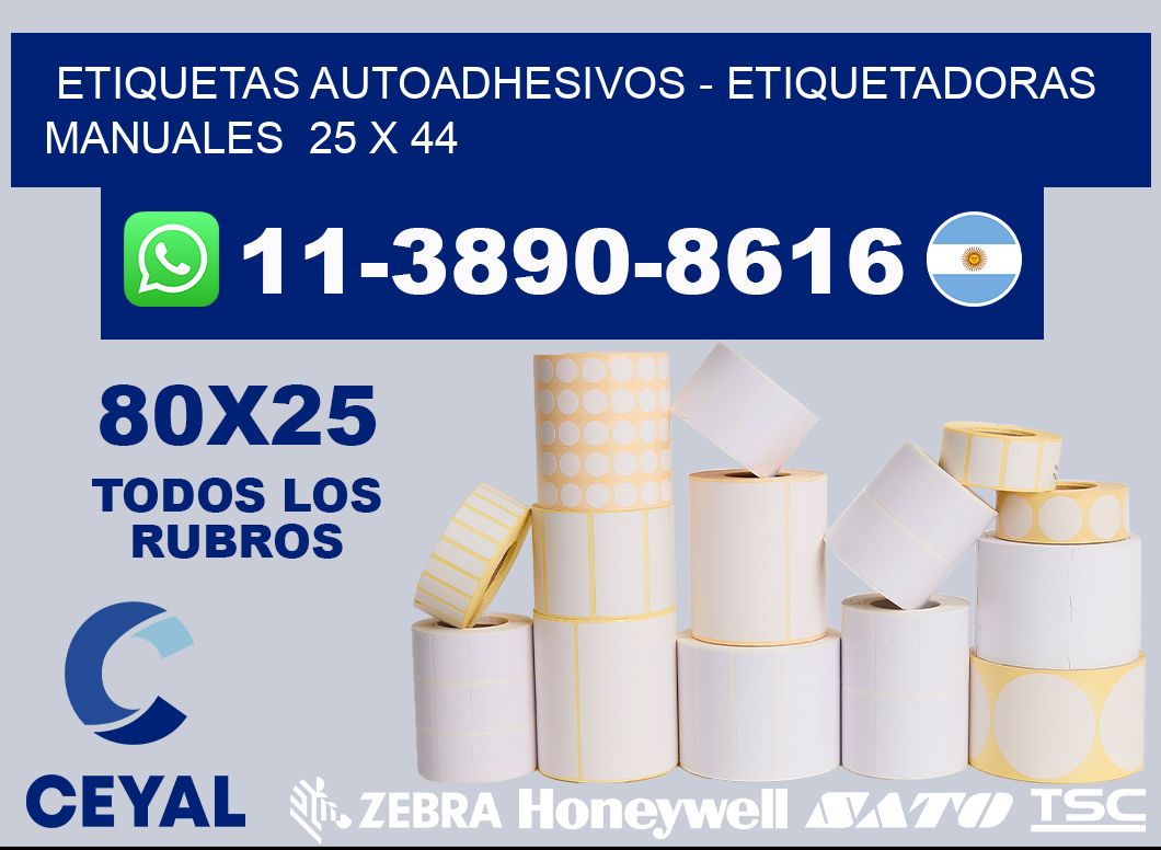 etiquetas autoadhesivos - Etiquetadoras Manuales  25 x 44