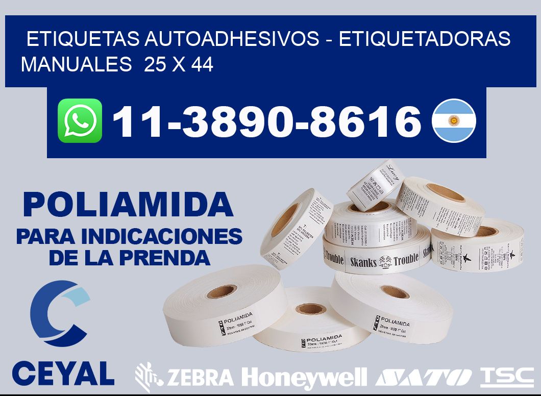 etiquetas autoadhesivos – Etiquetadoras Manuales  25 x 44