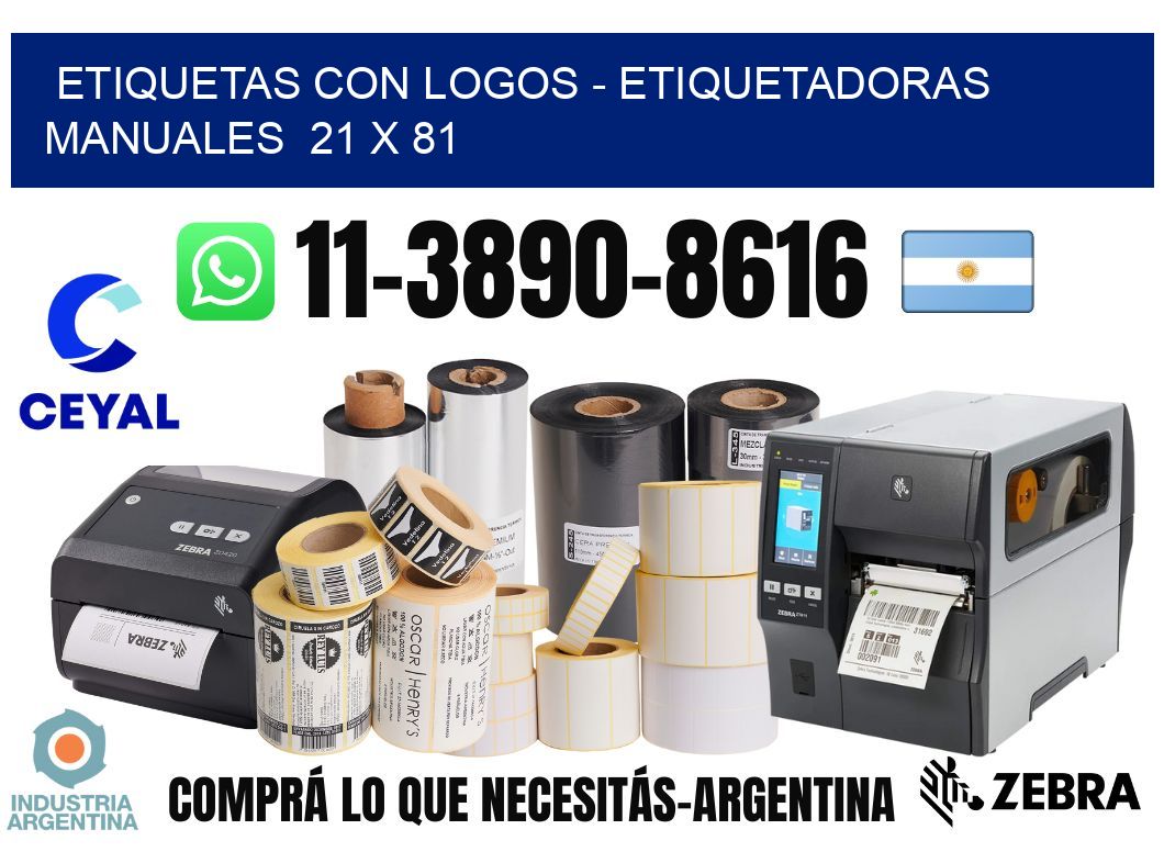 etiquetas con logos - Etiquetadoras Manuales  21 x 81