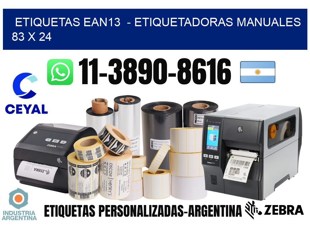 etiquetas ean13  - Etiquetadoras Manuales  83 x 24
