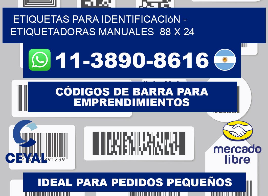etiquetas para identificación - Etiquetadoras Manuales 88 x 24