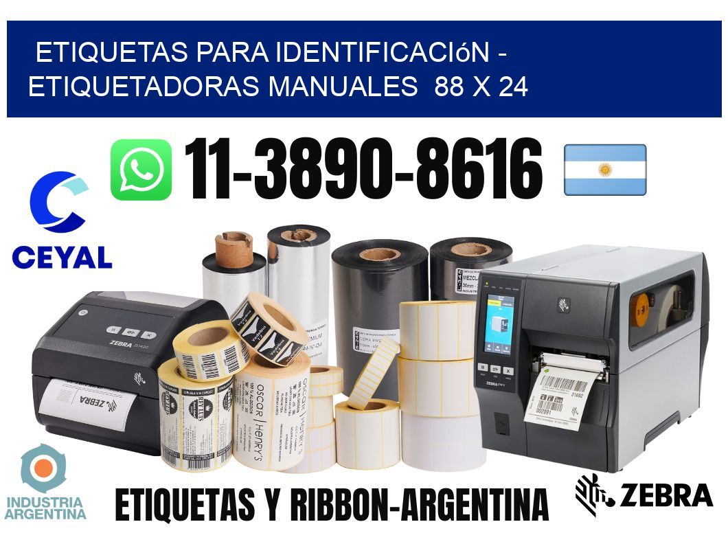 etiquetas para identificación - Etiquetadoras Manuales 88 x 24