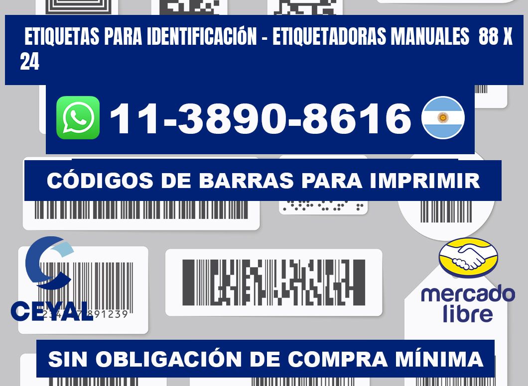 etiquetas para identificación - Etiquetadoras Manuales 88 x 24