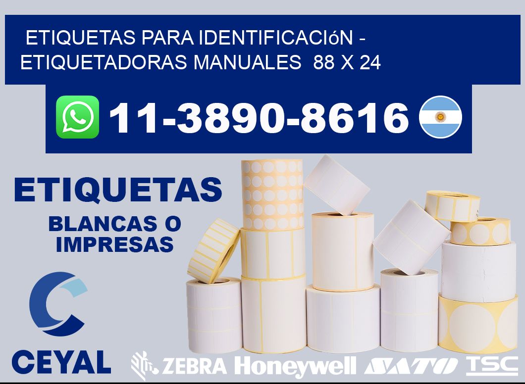 etiquetas para identificación – Etiquetadoras Manuales  88 x 24