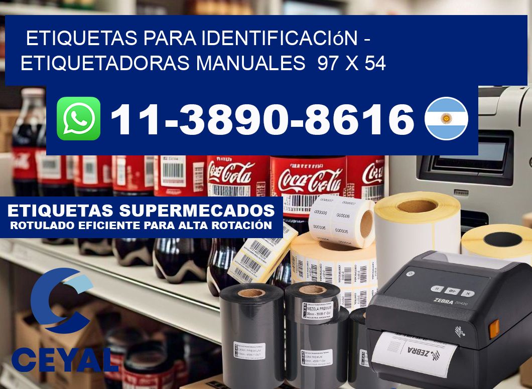 etiquetas para identificación - Etiquetadoras Manuales  97 x 54