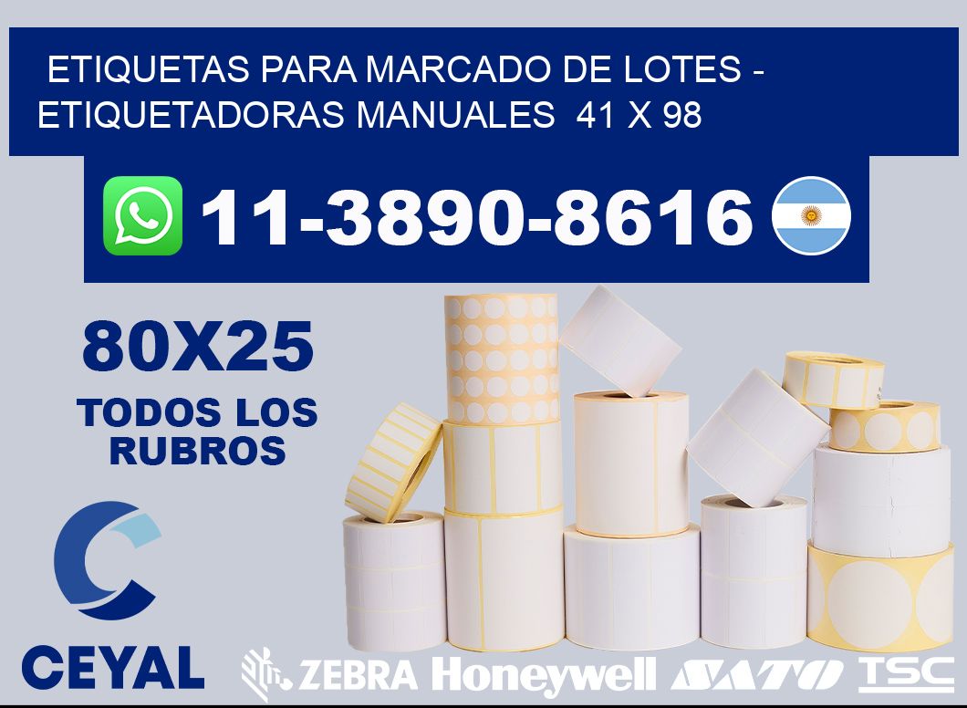 etiquetas para marcado de lotes - Etiquetadoras Manuales  41 x 98