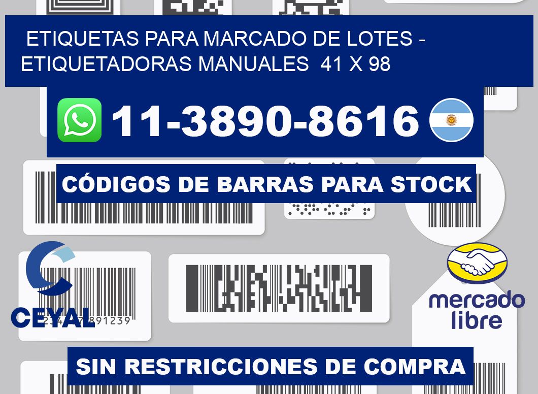 etiquetas para marcado de lotes - Etiquetadoras Manuales  41 x 98