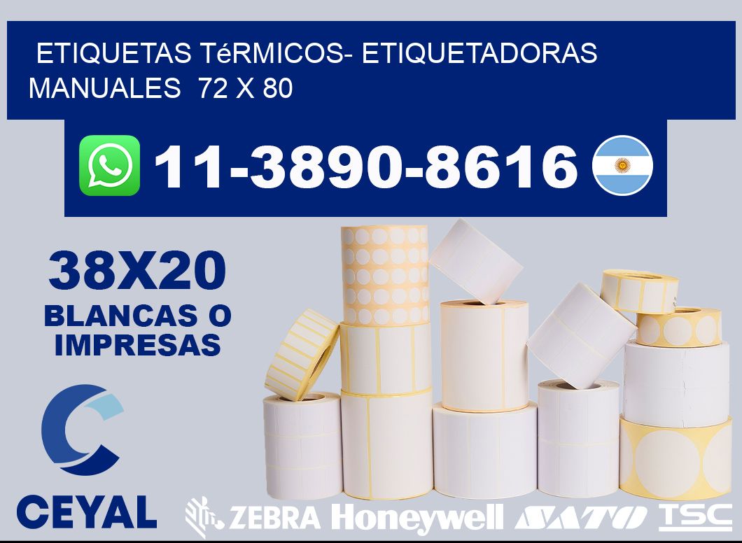 etiquetas térmicos- Etiquetadoras Manuales 72 x 80