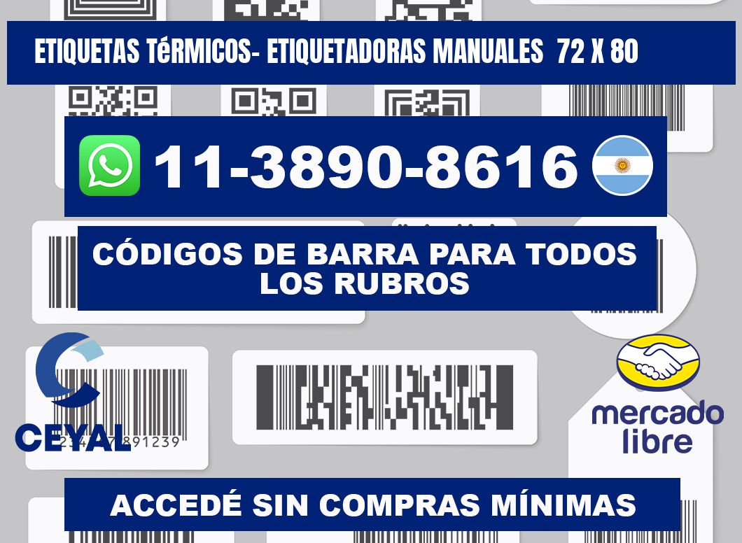 etiquetas térmicos- Etiquetadoras Manuales 72 x 80