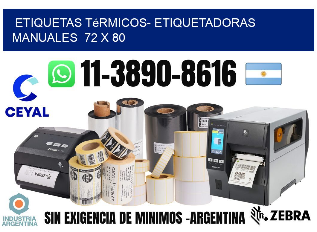 etiquetas térmicos- Etiquetadoras Manuales 72 x 80