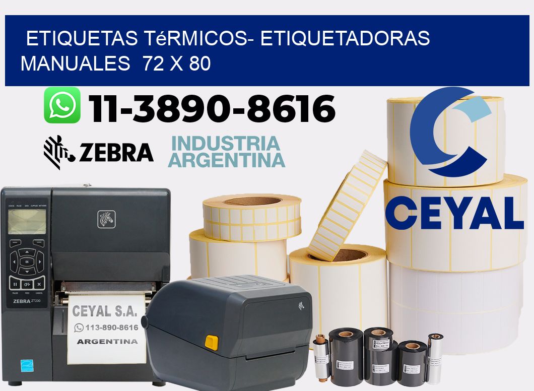 etiquetas térmicos- Etiquetadoras Manuales  72 x 80