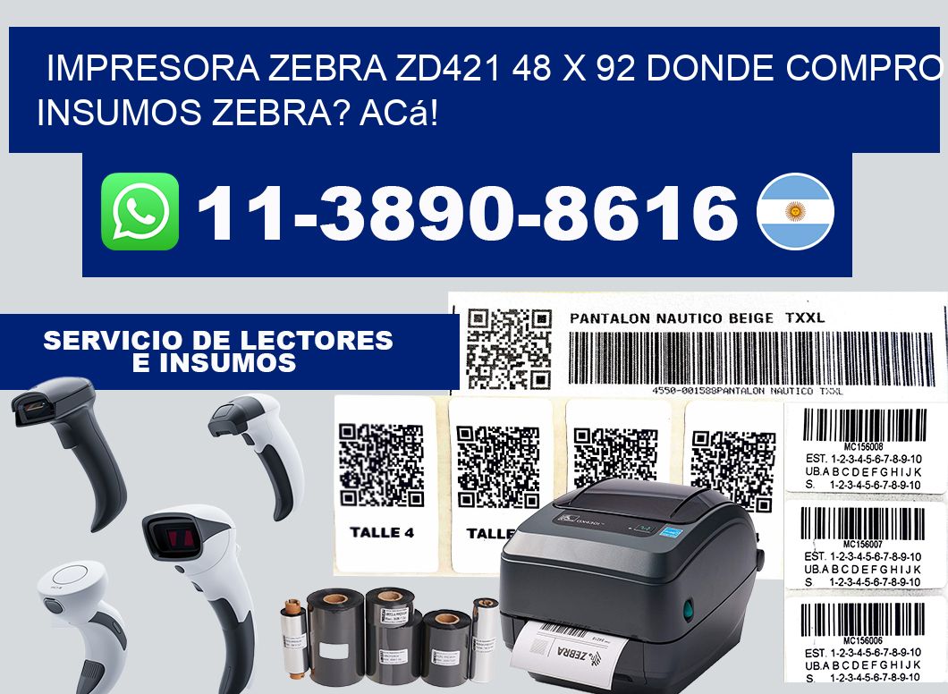 impresora zebra zd421 48 x 92 Donde compro insumos zebra? Acá!