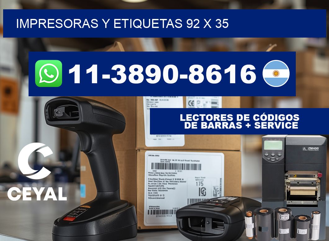 impresoras y etiquetas 92 x 35