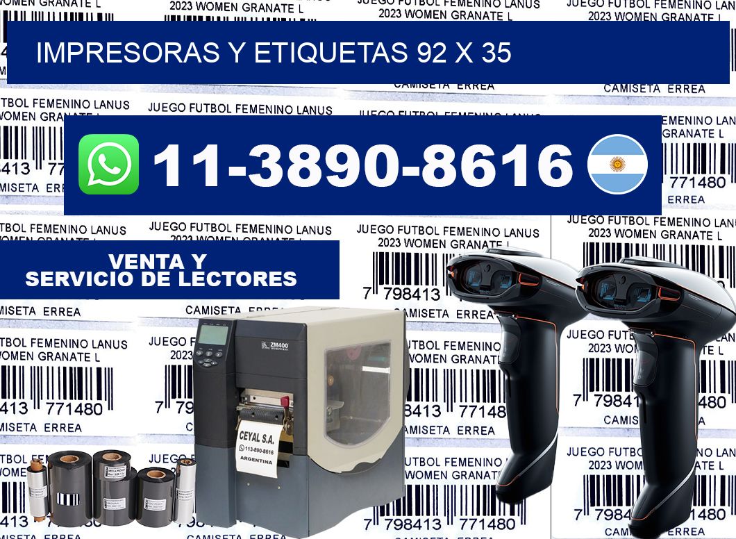 impresoras y etiquetas 92 x 35